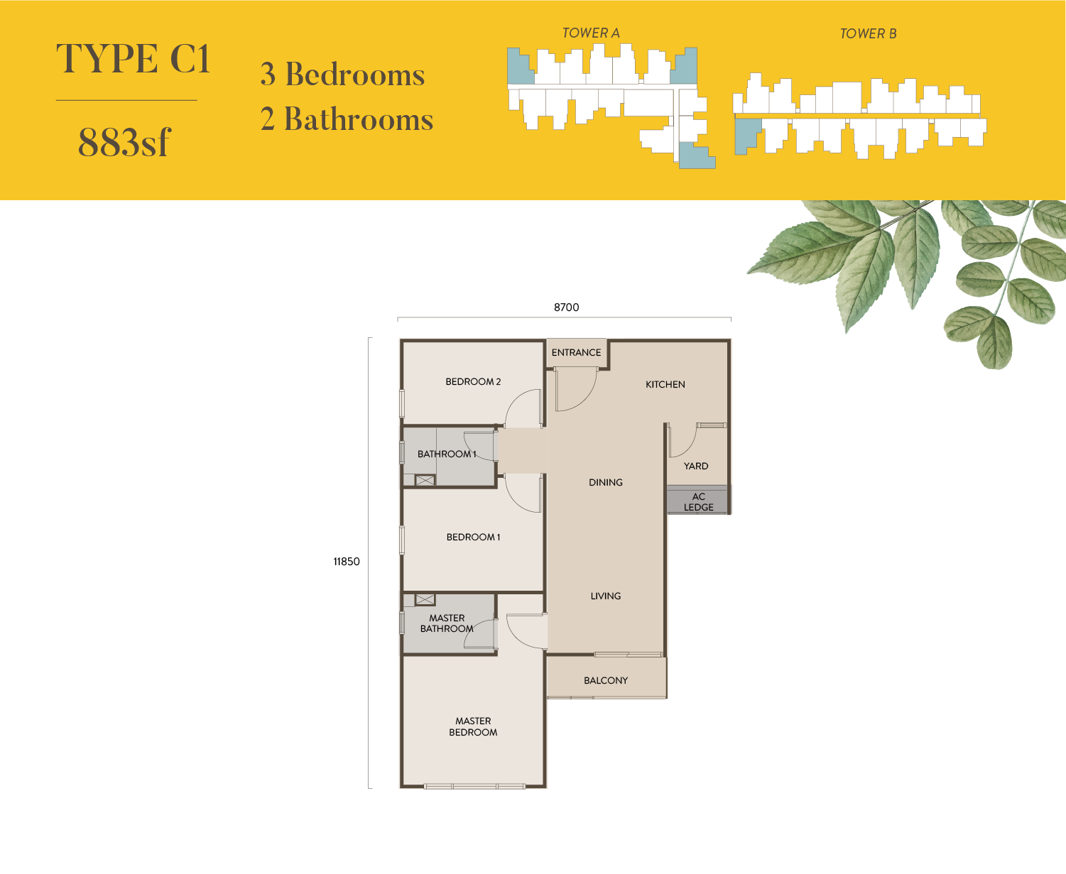 TR2 Residence Type D floor plan in Titiwangsa, Kuala Lumpur